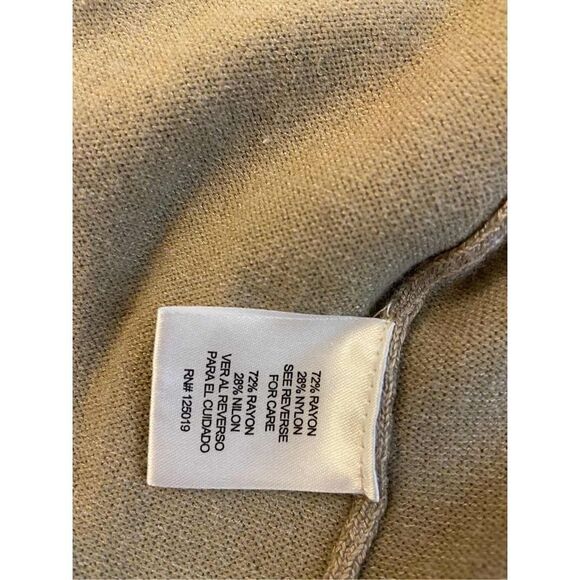 Joseph A Questce que cest Silk Rayon blend Tan Cardigan tassels medium M - Picture 4 of 7